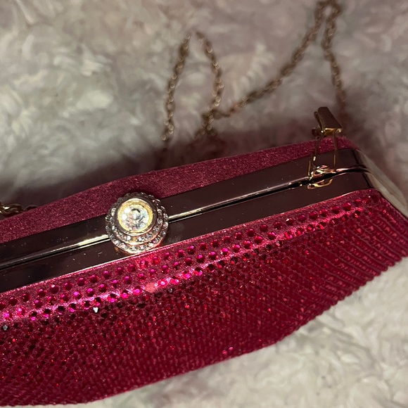 Pink Rhinestone Clutch Bag - Picture 3 of 11